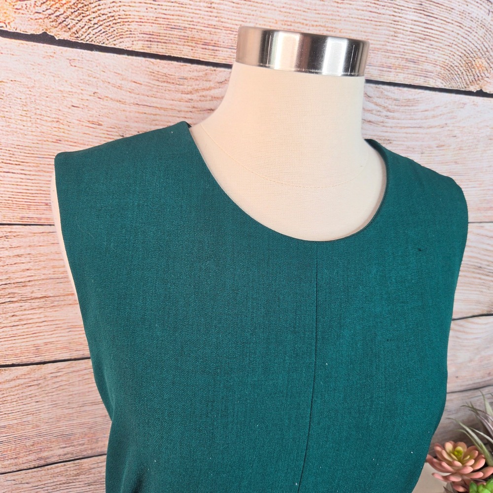 MM LaFleur Green Sleeveless Sheath Dress Womens 16 Forest Green - Picture 2 of 8